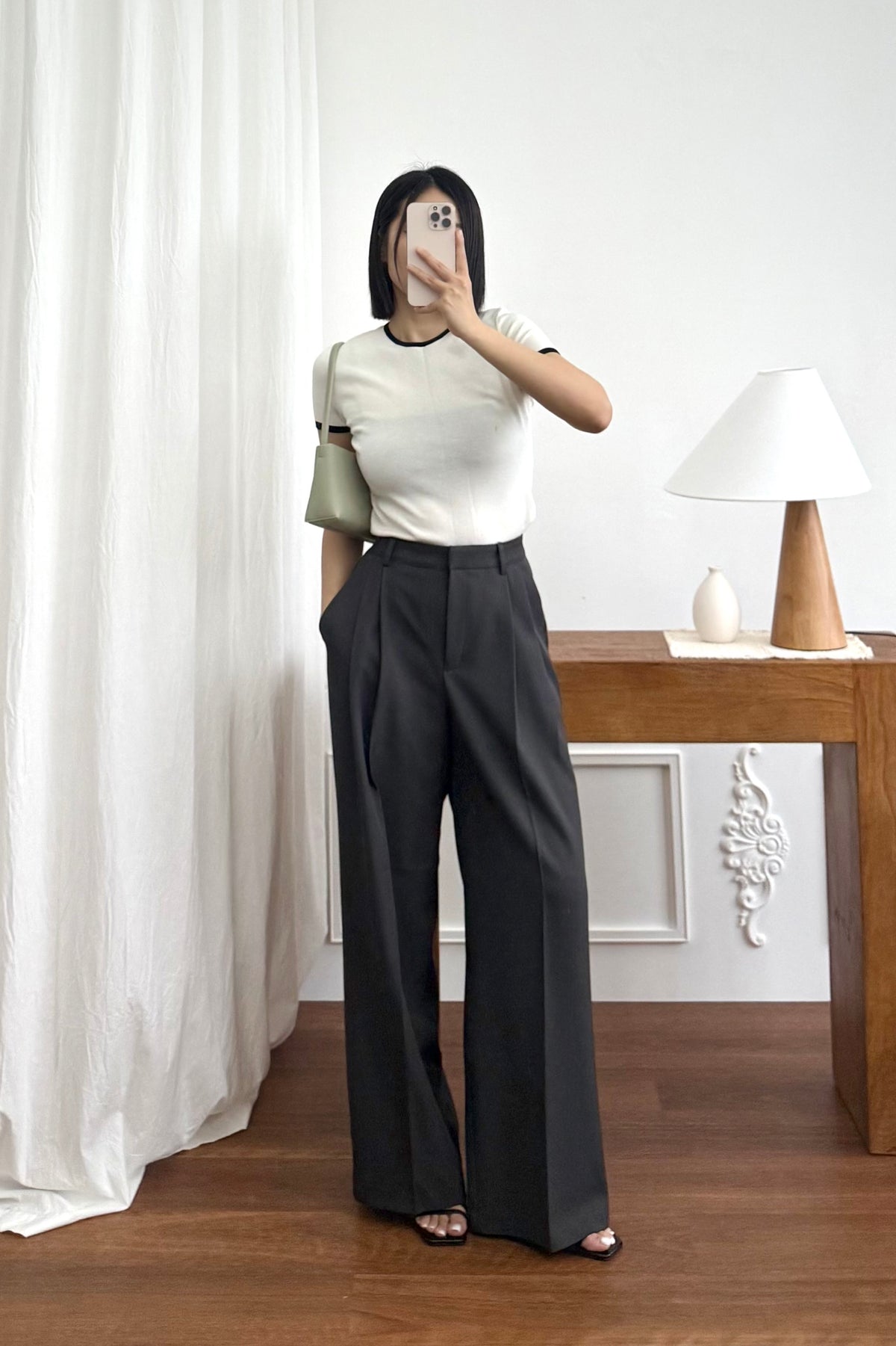 撞色邊針織短袖上衣 Contrast Trim Knit Tee