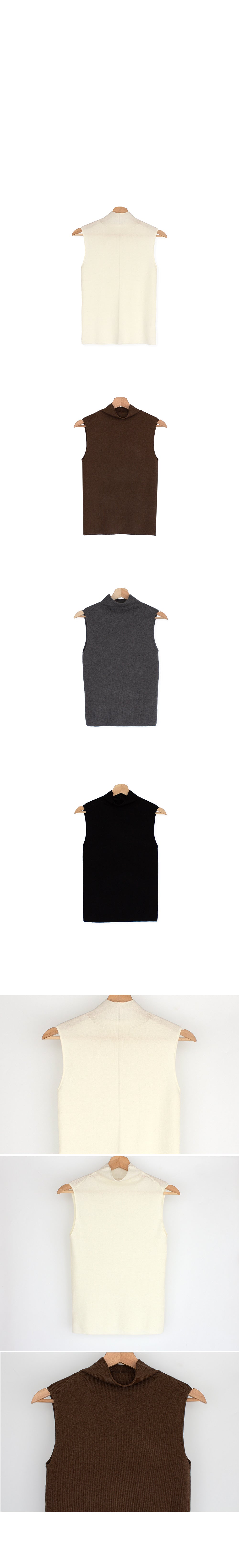 法式極簡羊毛微高領針織背心-6