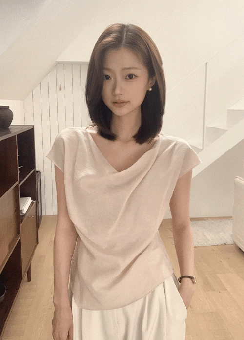 韓系都會知性立體垂墜感修身罩衫