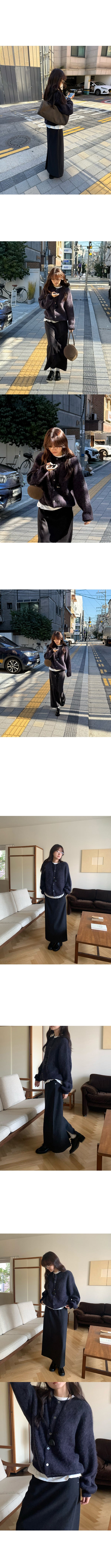 溫柔軟糯馬海毛寬鬆圓領針織外套-5