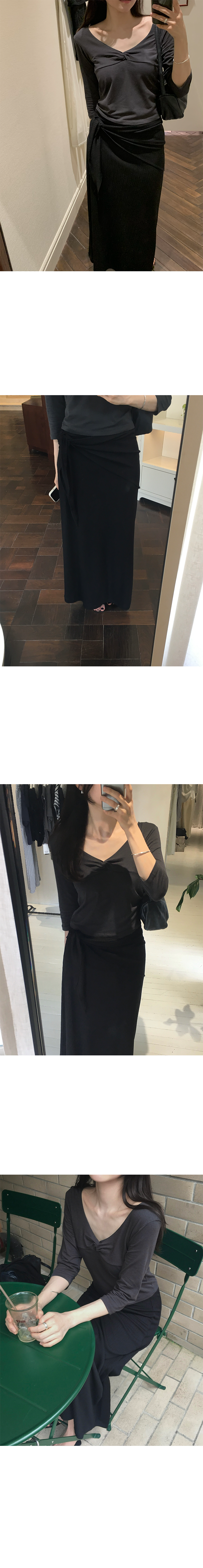 兩穿扭結七分袖上衣-10