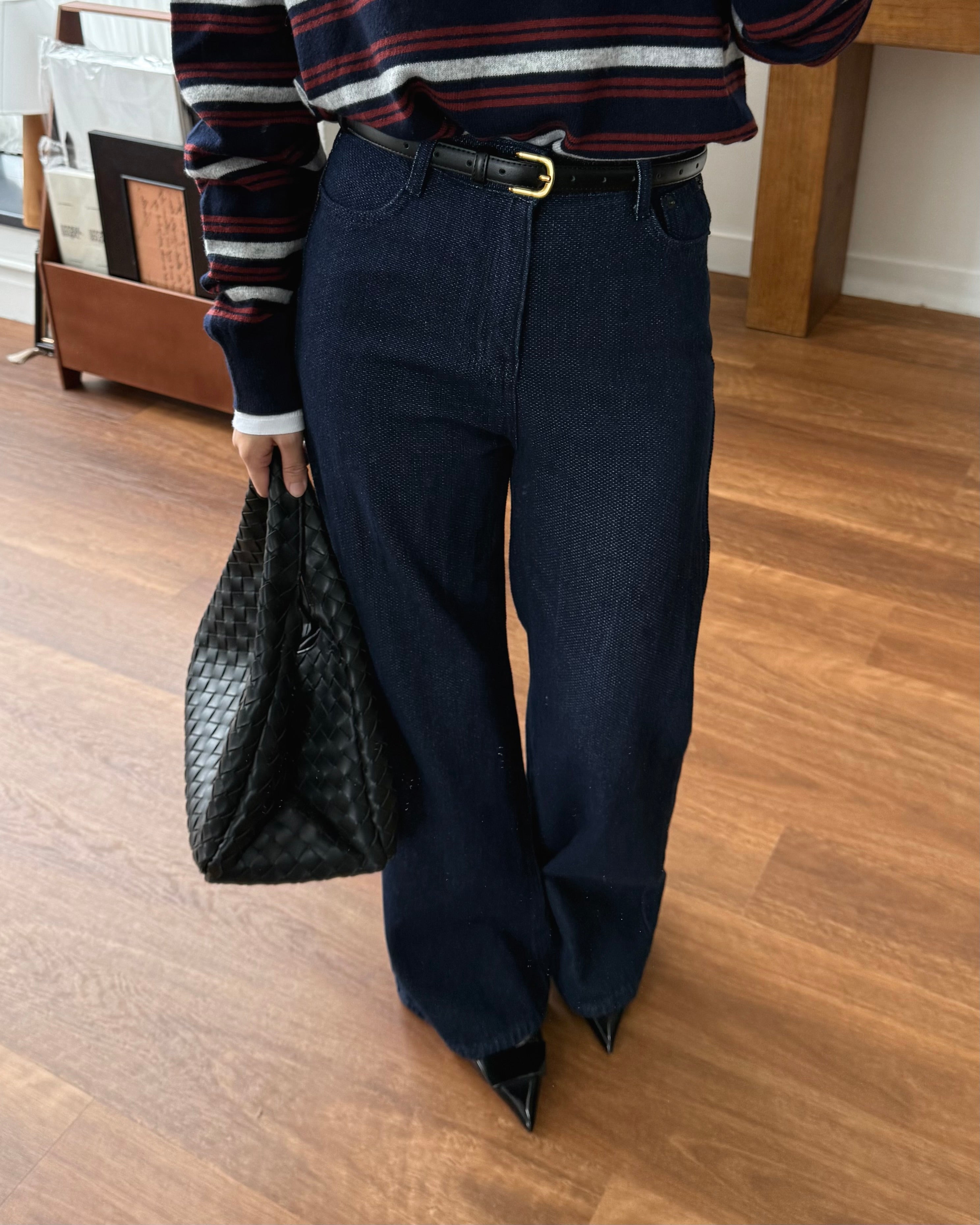 深藍丹寧牛仔褲 Dark Indigo Wide‑Leg Jeans