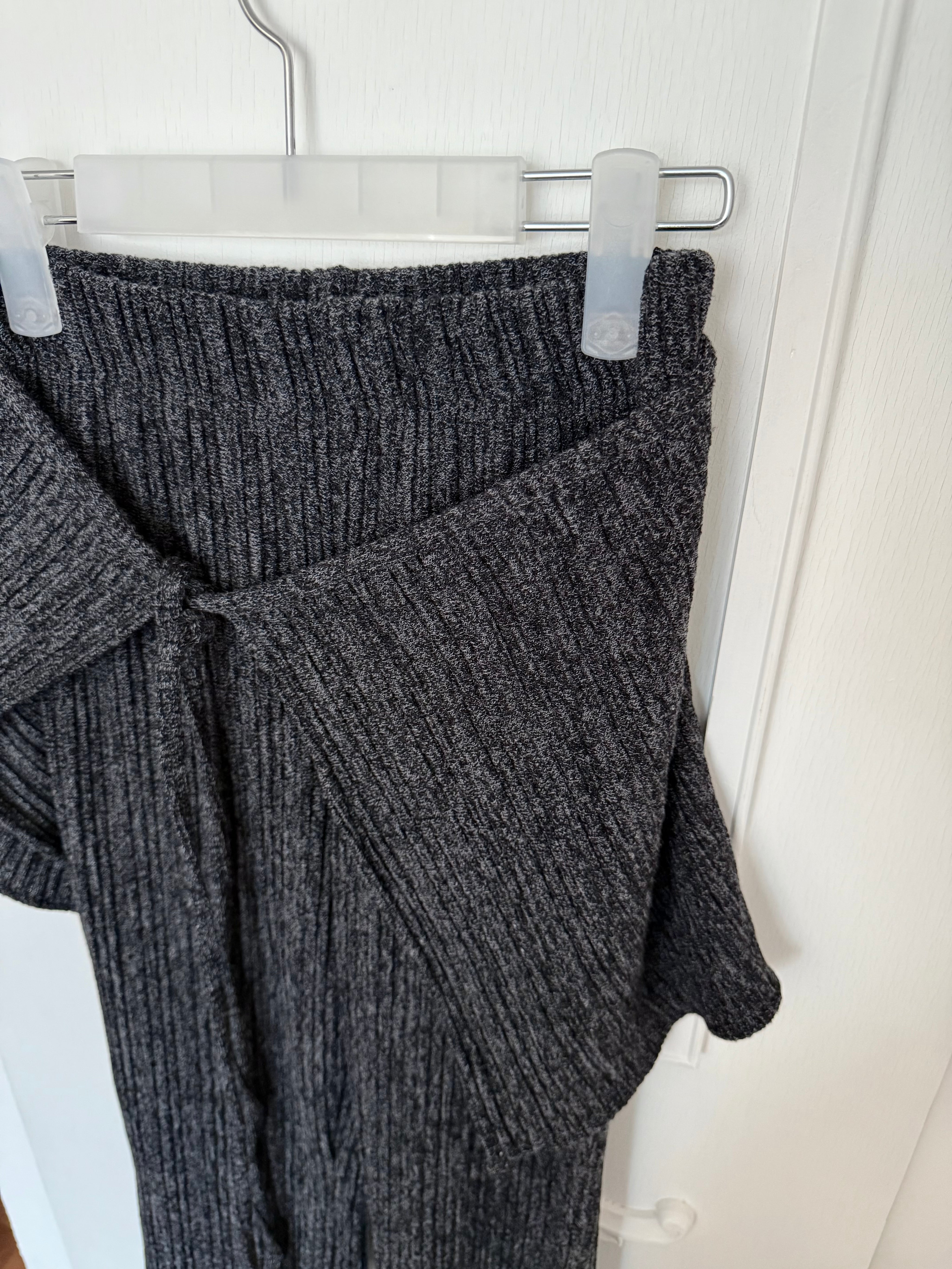 羅紋層疊綁帶喇叭長褲 Ribbed Layered Tie Pants