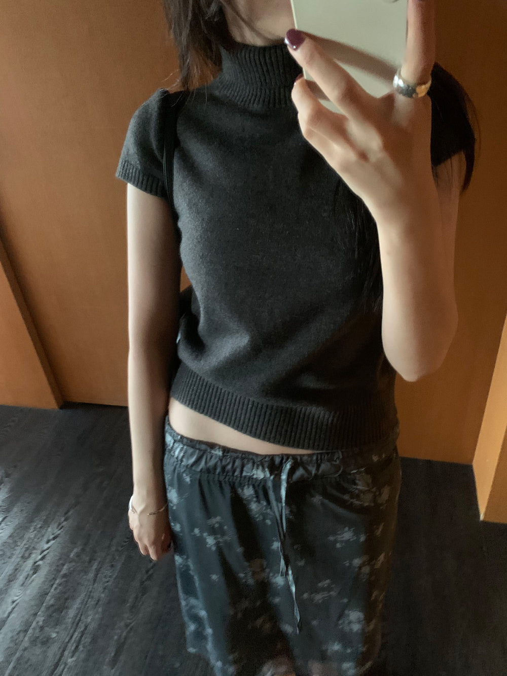 簡約知性親膚高領短袖針織衫-7