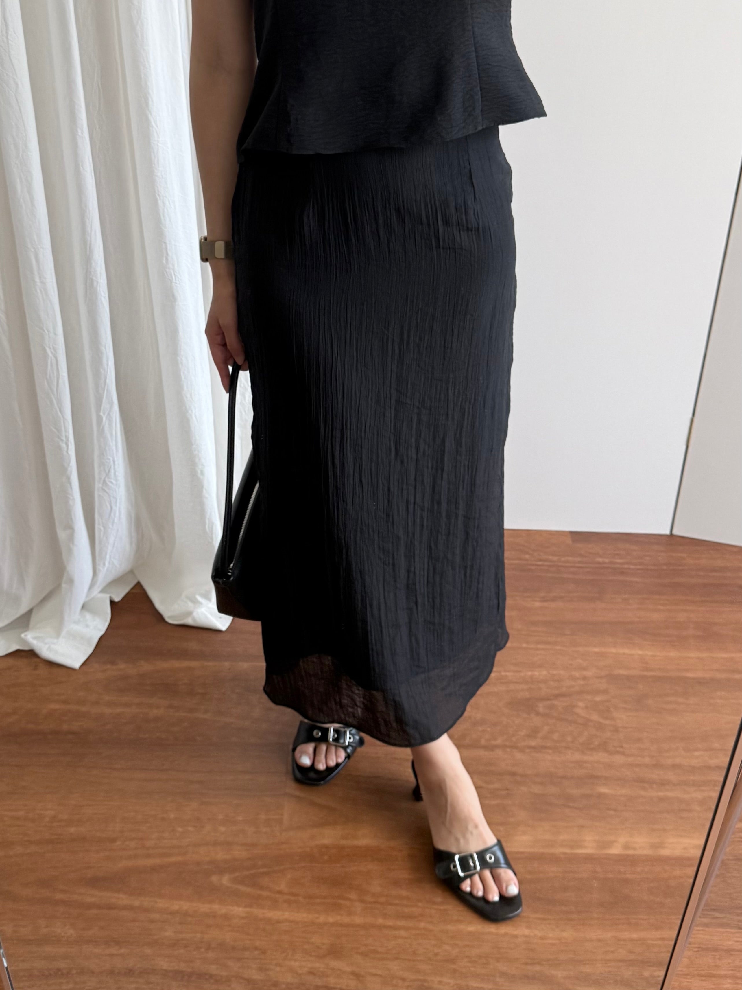 Julia Layered Maxi Skirt - Soft Textured Fabric-5