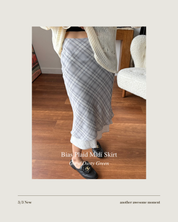 格紋斜紋長裙 Bias Plaid Midi Skirt