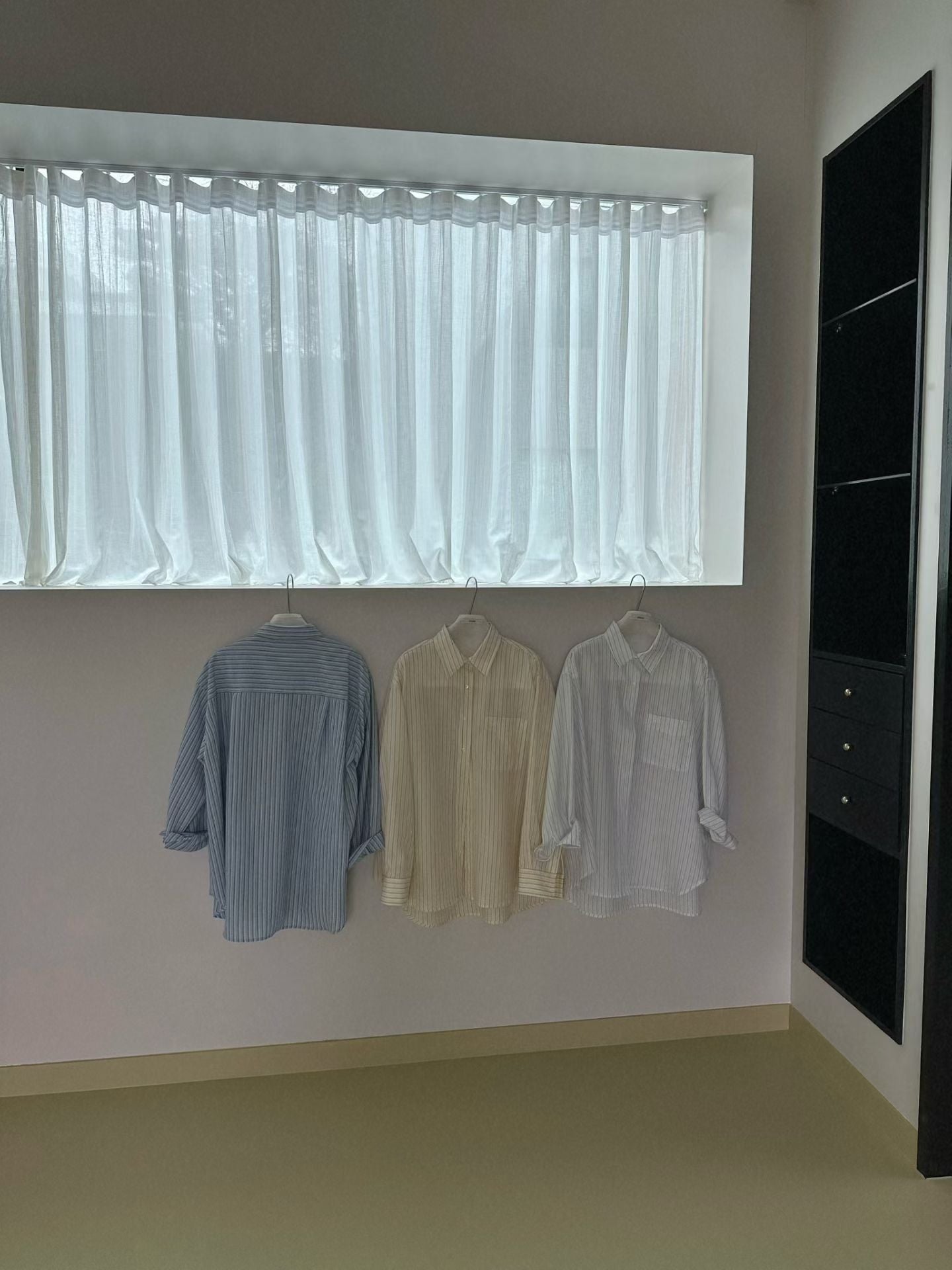 法式寬鬆百搭細條紋薄款男友襯衫