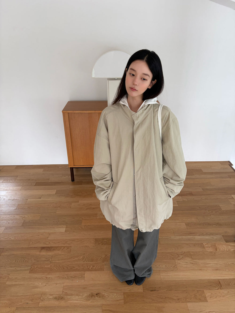 復古水洗棉尼寬版野戰外套