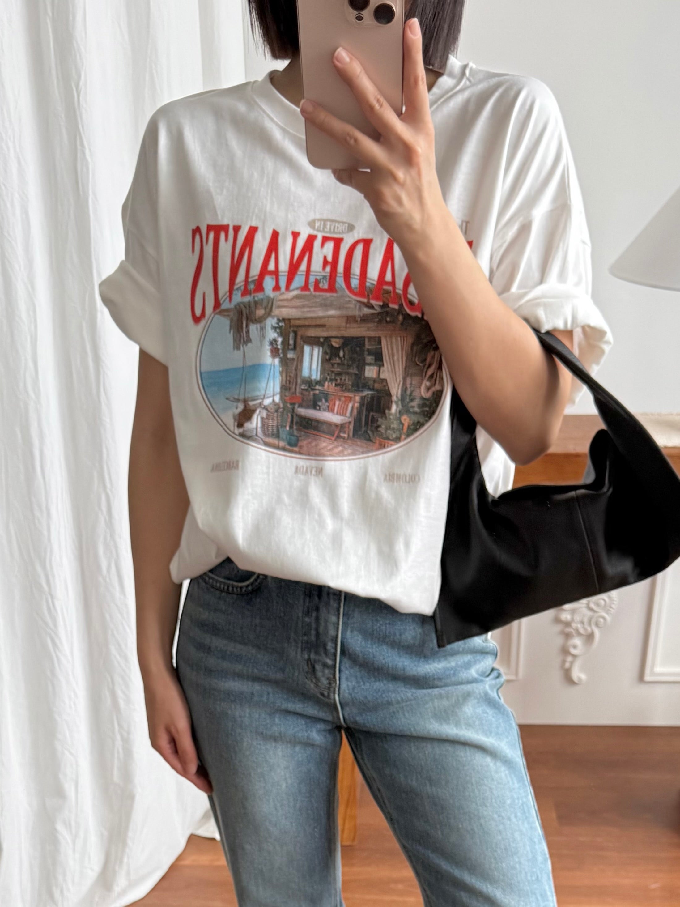 寬鬆Oversize印花t-shirt-4