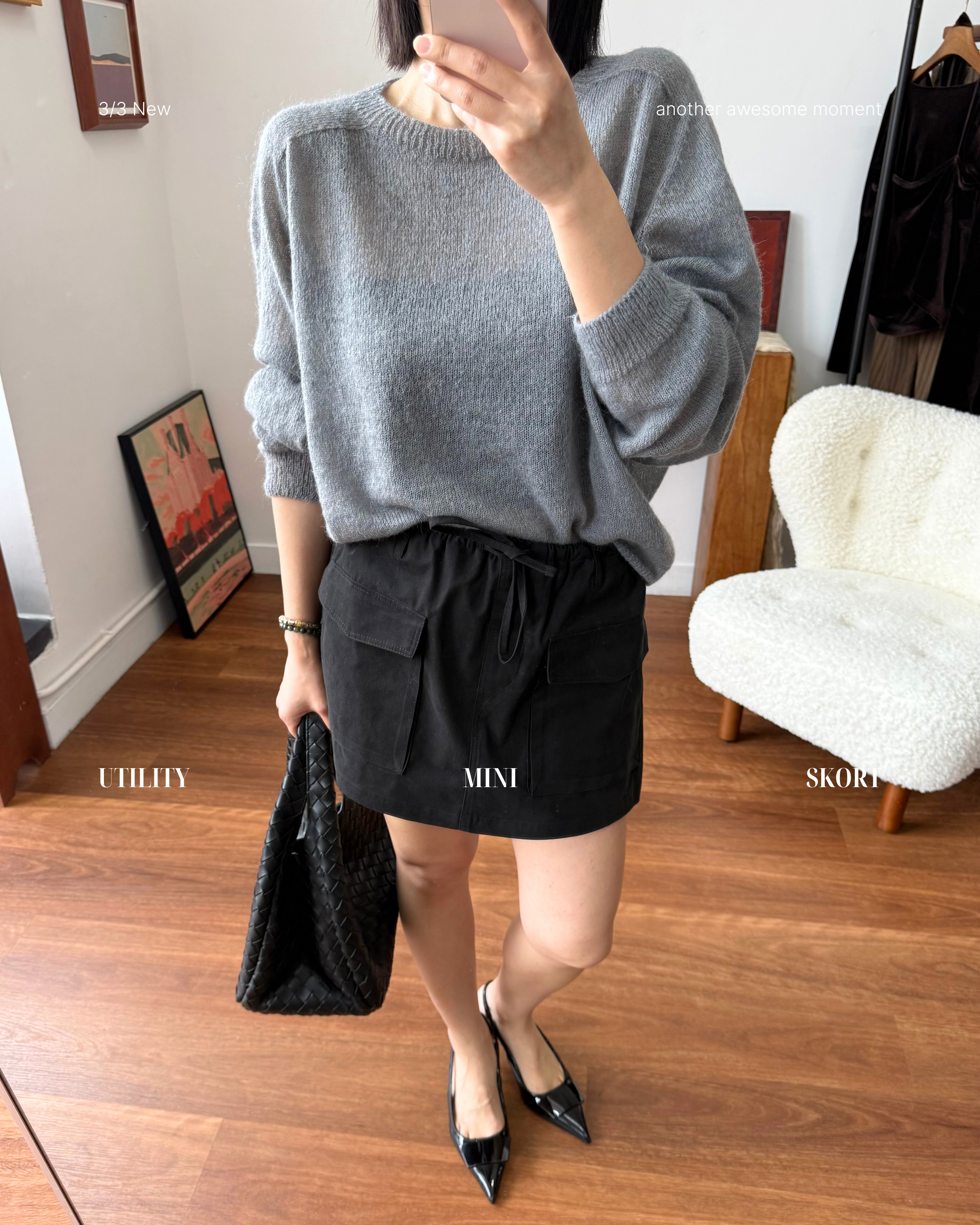 工裝風抽繩口袋裙褲 Drawstring Utility Mini Skort