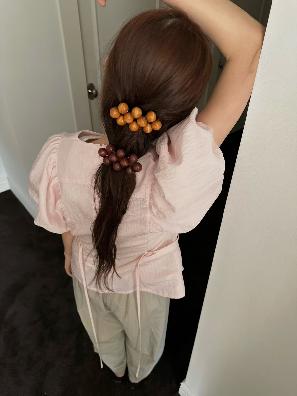 圓領立體澎澎袖短袖襯衫