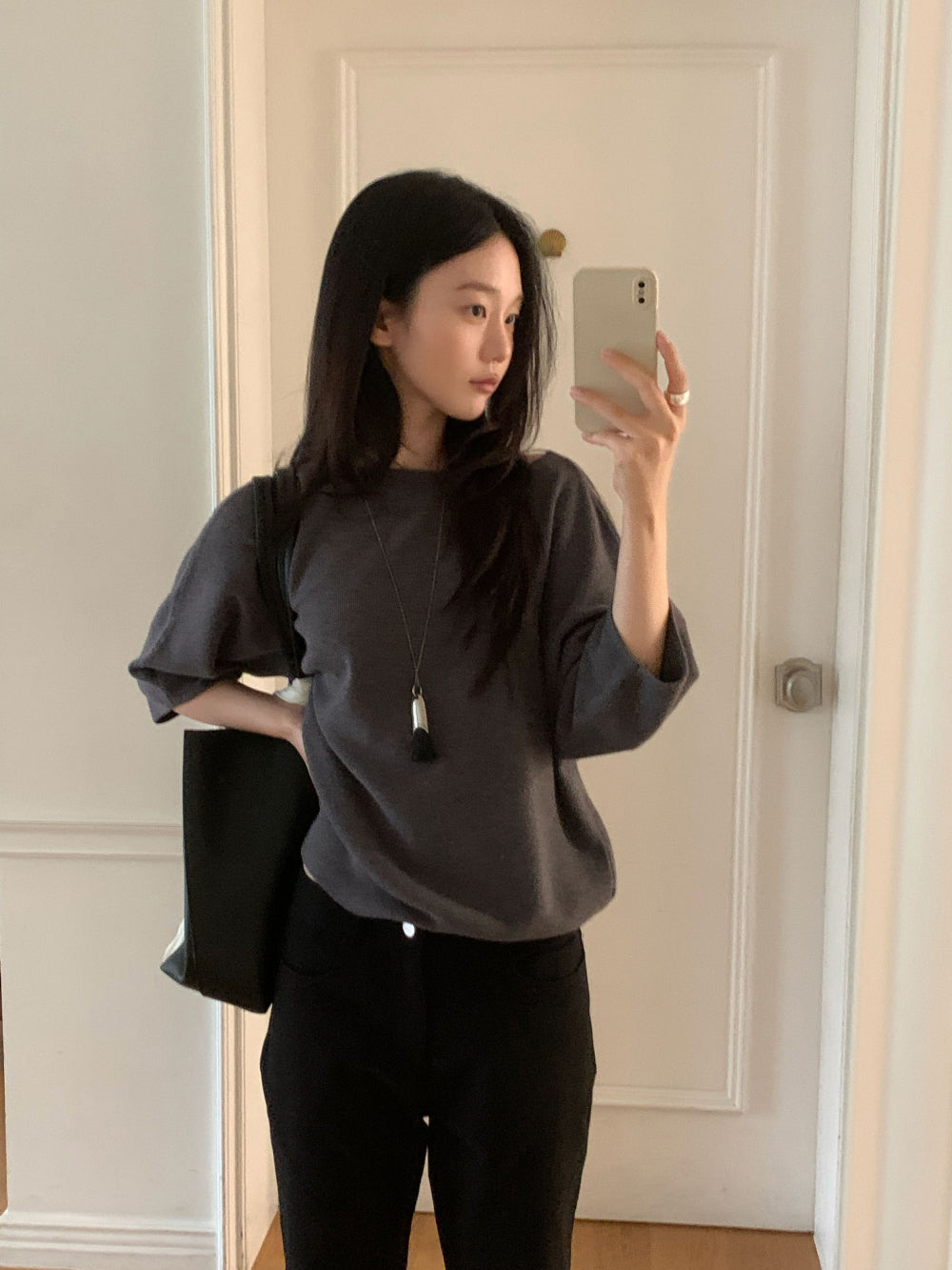 溫柔知性一字領親膚針織衫
