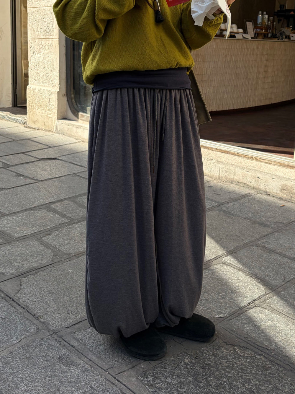慵懶垂墜澤西束口哈倫褲