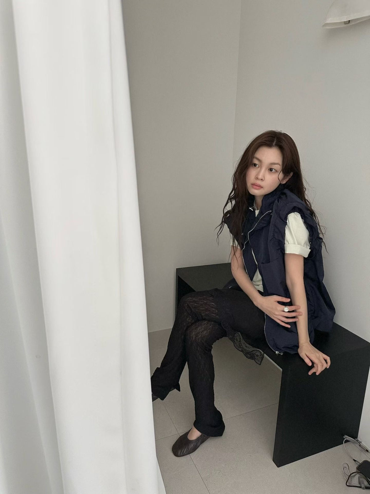 抽繩立領防風馬甲外套 Hooded Nylon Vest