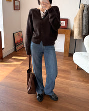 含羊毛超柔軟針織長袖外套