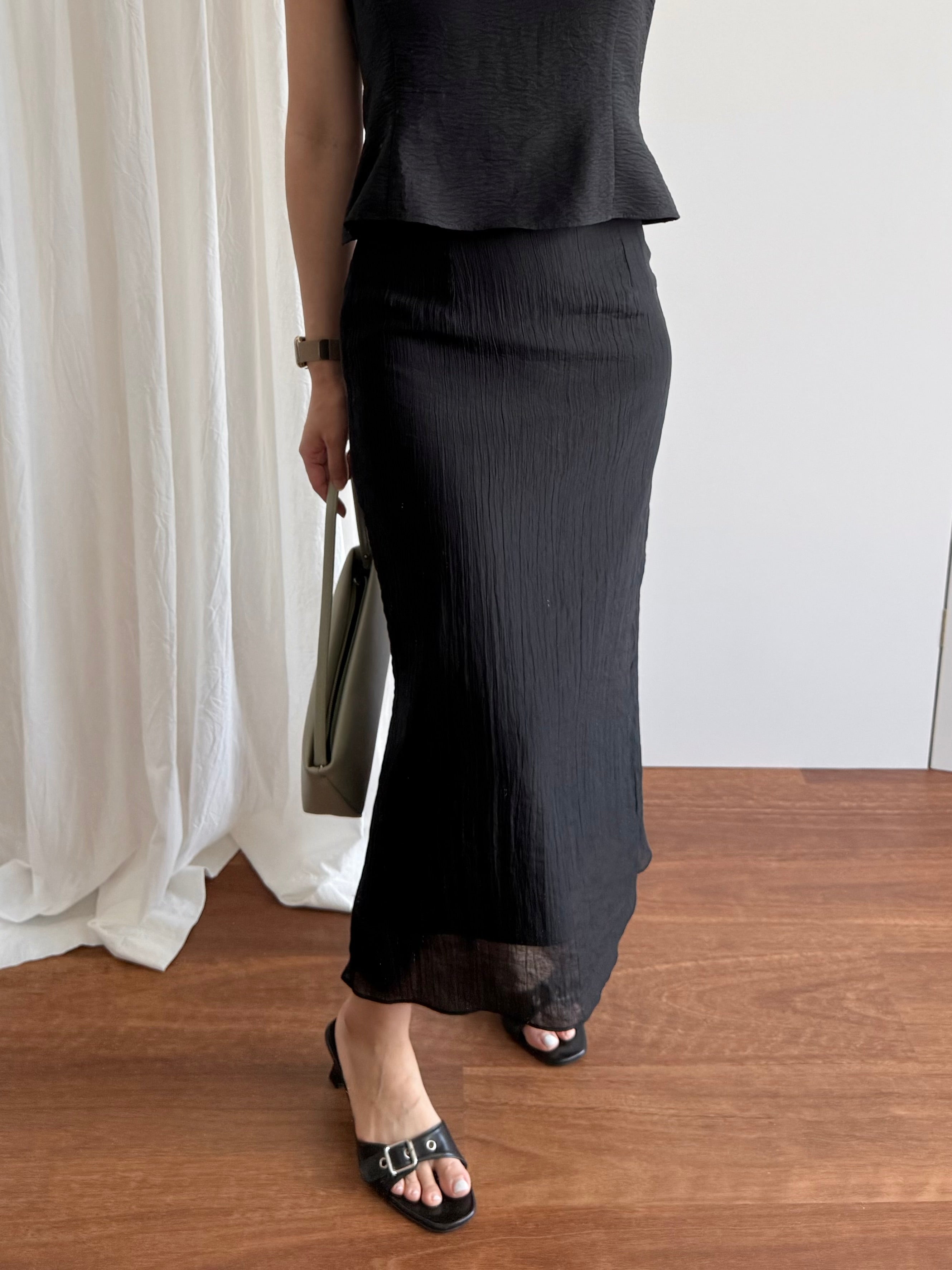 Julia Layered Maxi Skirt - Soft Textured Fabric-6