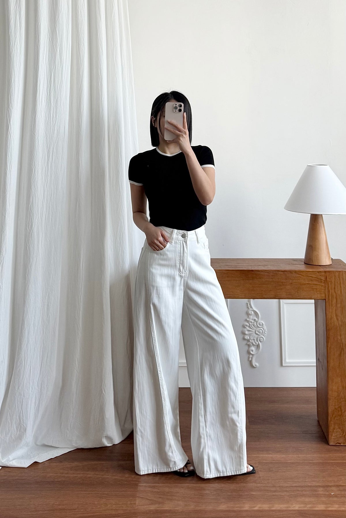 撞色邊針織短袖上衣 Contrast Trim Knit Tee