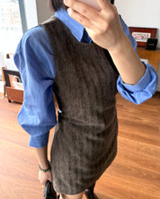 咖啡色羅紋無袖針織上衣 Brown Sleeveless Rib Knit Top
