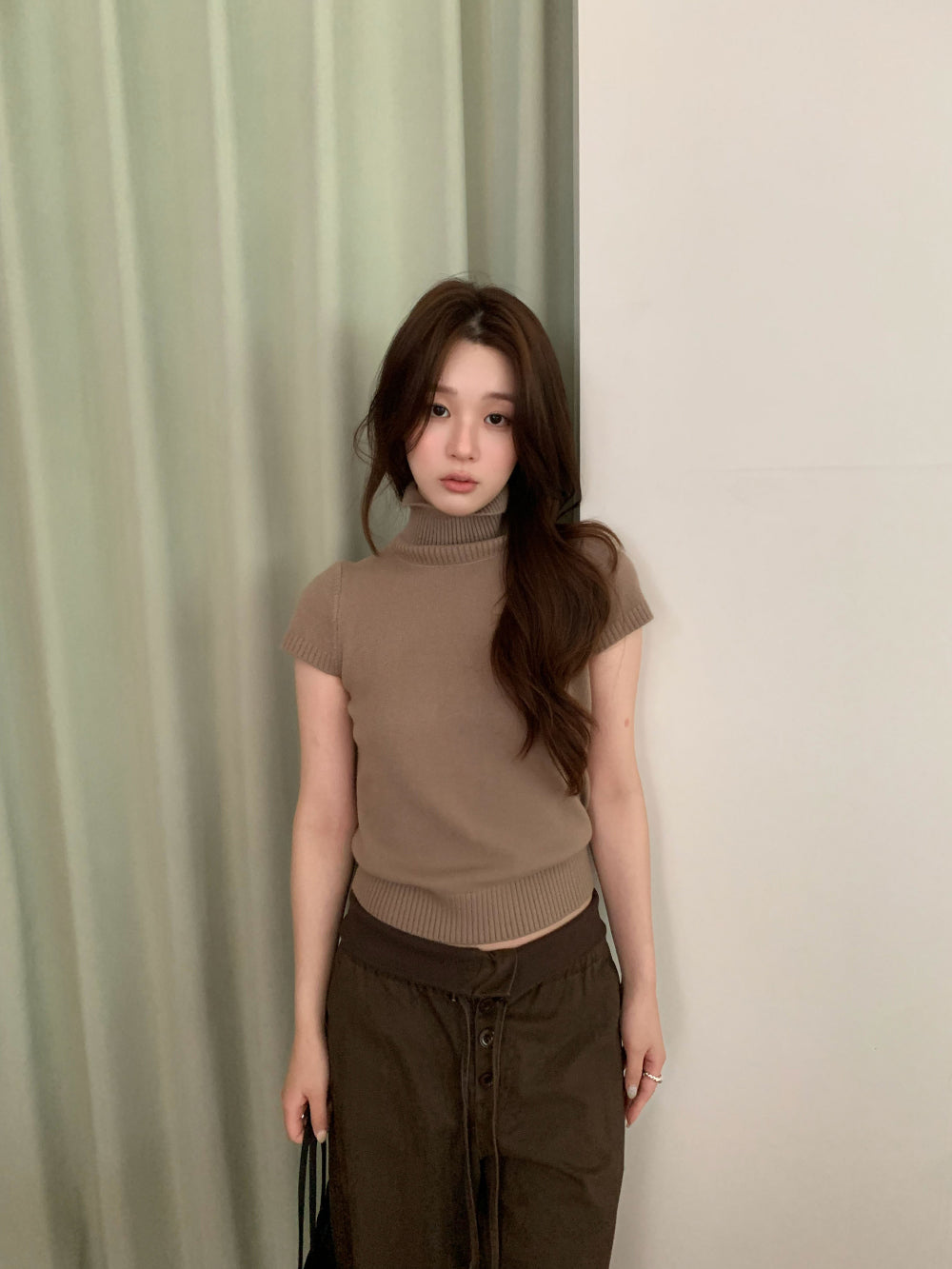 簡約知性親膚高領短袖針織衫-39