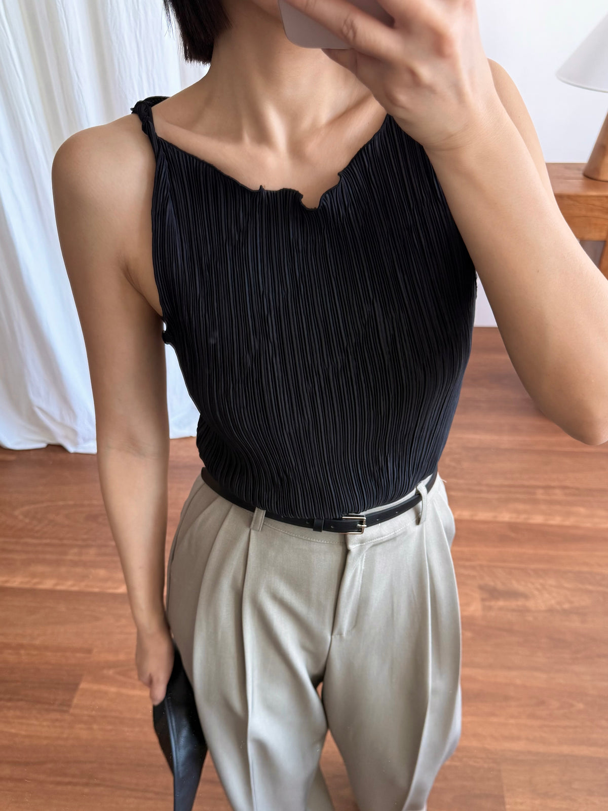 細褶背心上衣 Pleated Tank Top