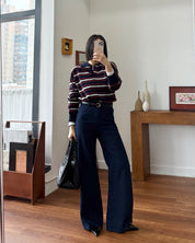 深藍丹寧牛仔褲 Dark Indigo Wide‑Leg Jeans