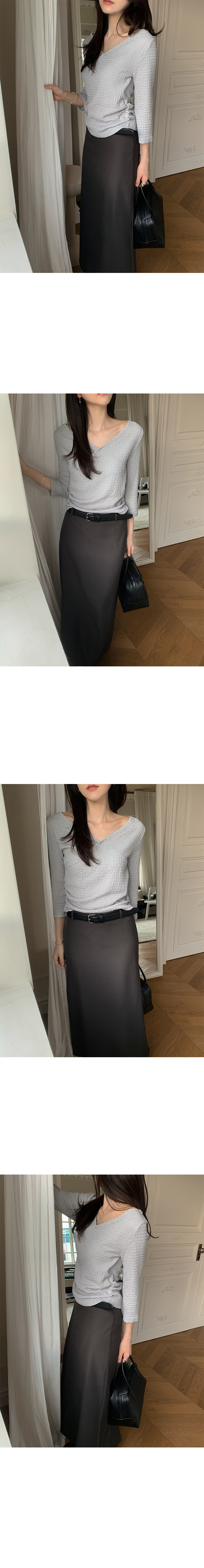 極簡俐落挺版直筒長裙-12