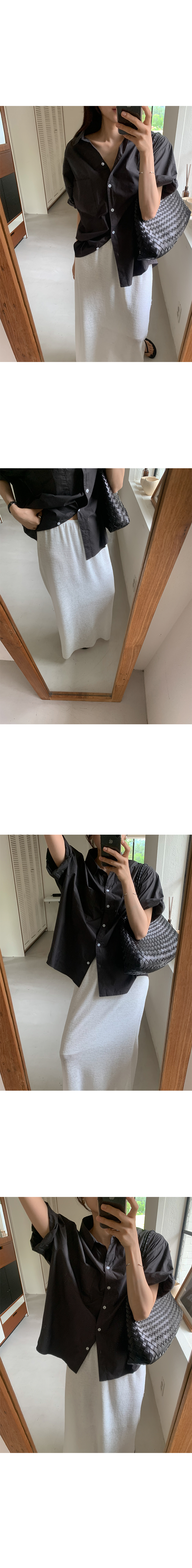 純淨簡約亞麻混紡直筒長裙-2