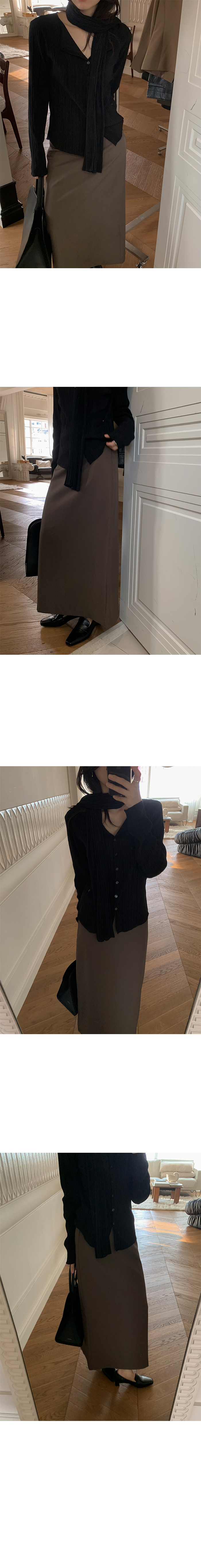 極簡俐落挺版直筒長裙-6