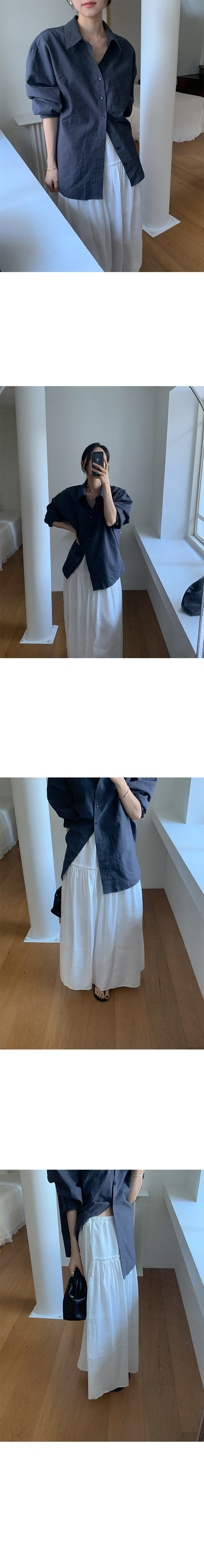 氣質絲感抓褶A字長裙