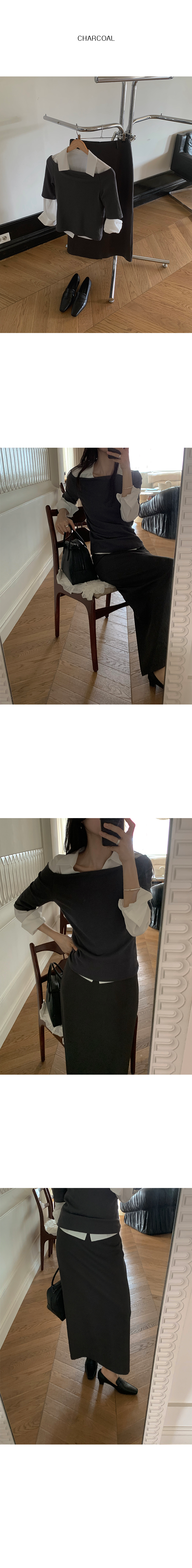 極簡俐落挺版直筒長裙-7