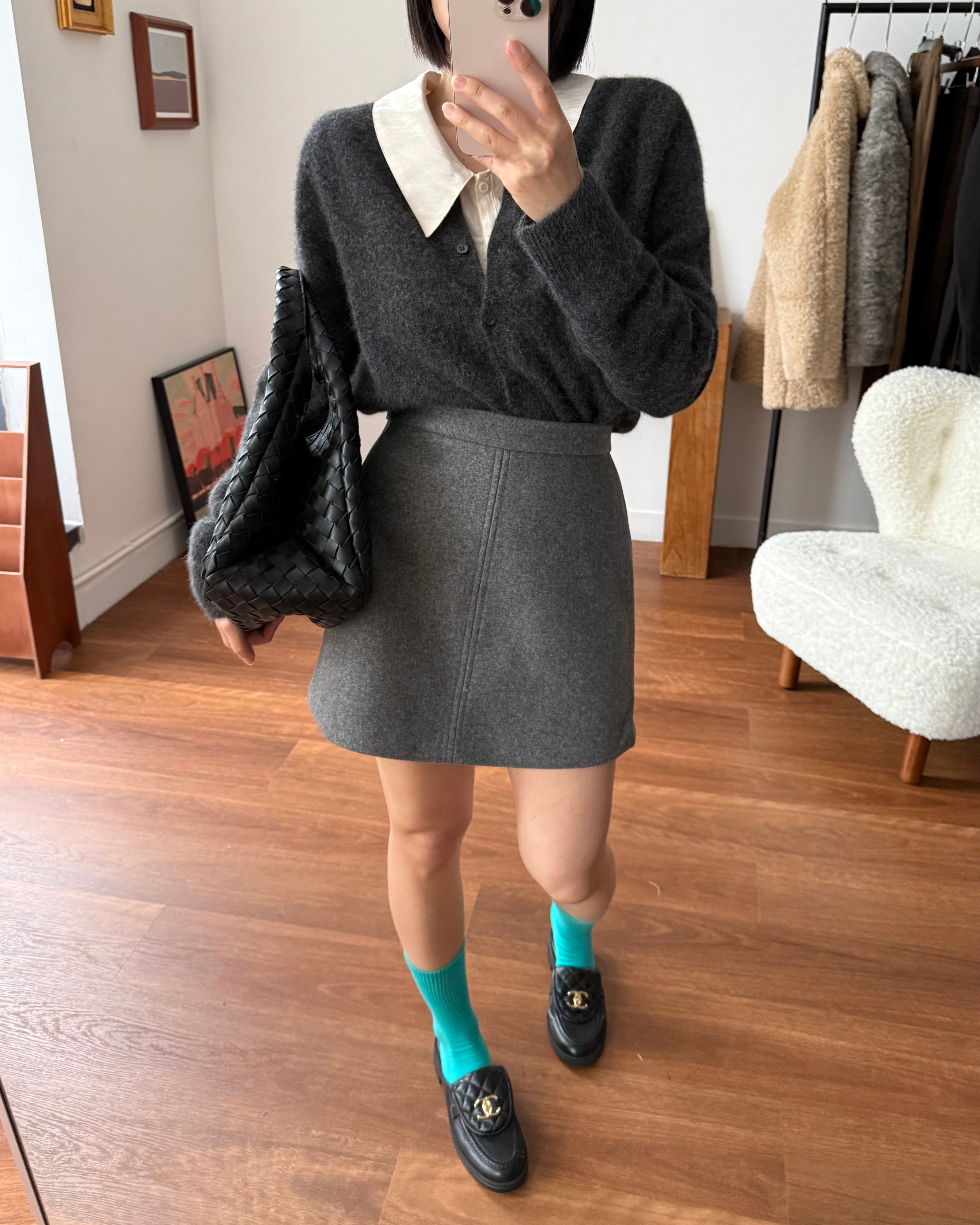 含羊毛超柔軟針織長袖外套