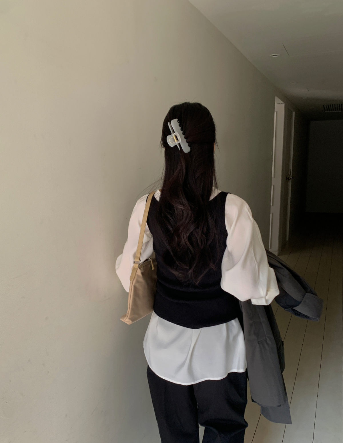 光澤垂墜感側扣襯衫