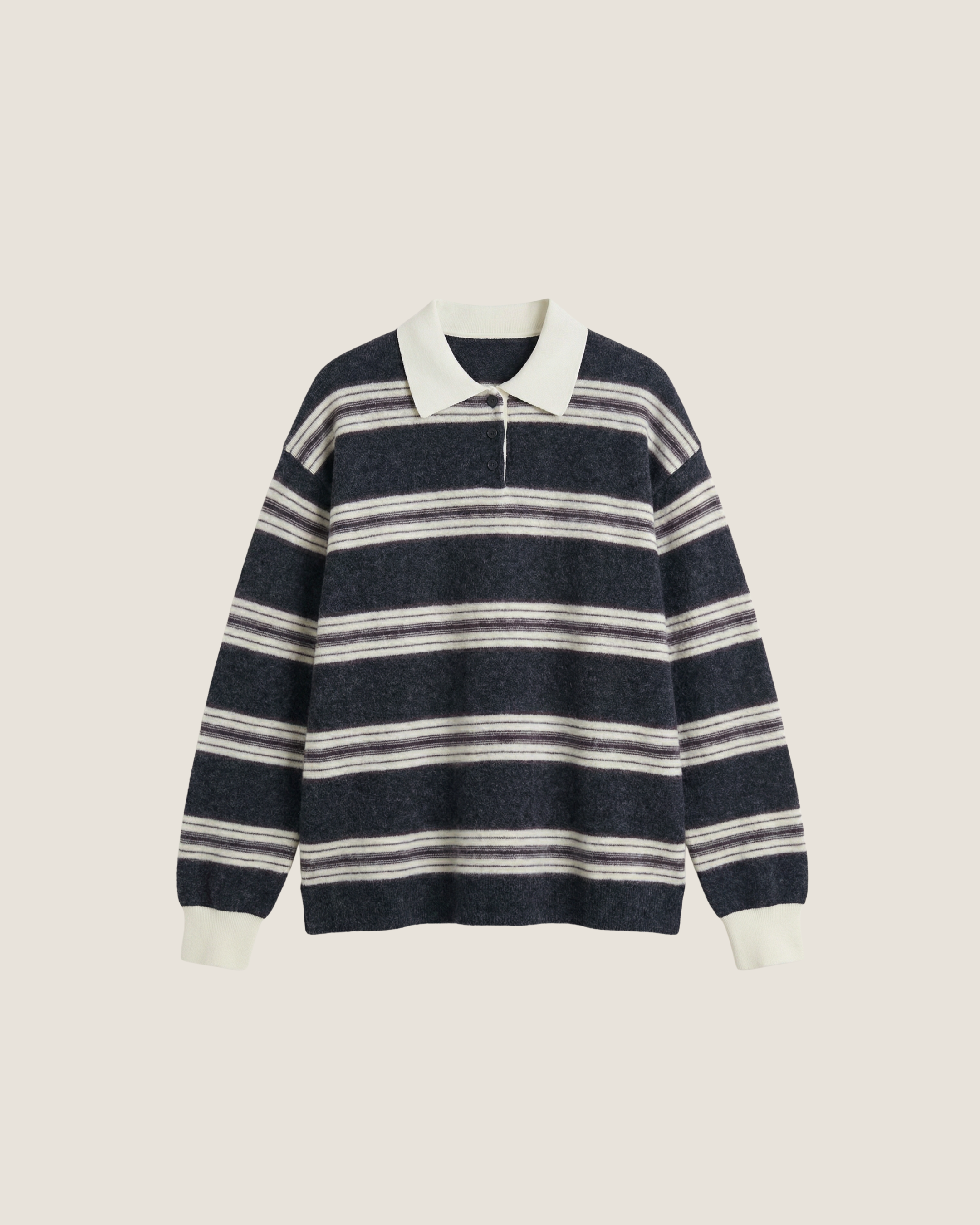 學院風條紋拼色Polo Striped Knit Polo Sweater