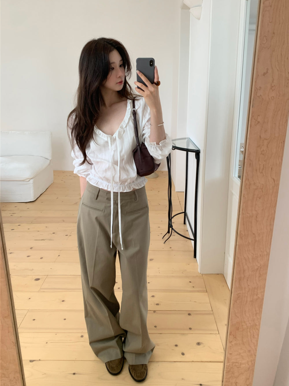 簡約率性純棉直筒寬褲-7