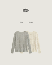 鏤空針織罩衫 Open‑Knit Pullover