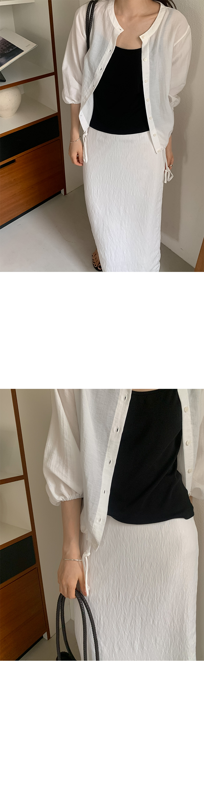 簡約垂墜嫘縈直筒長裙