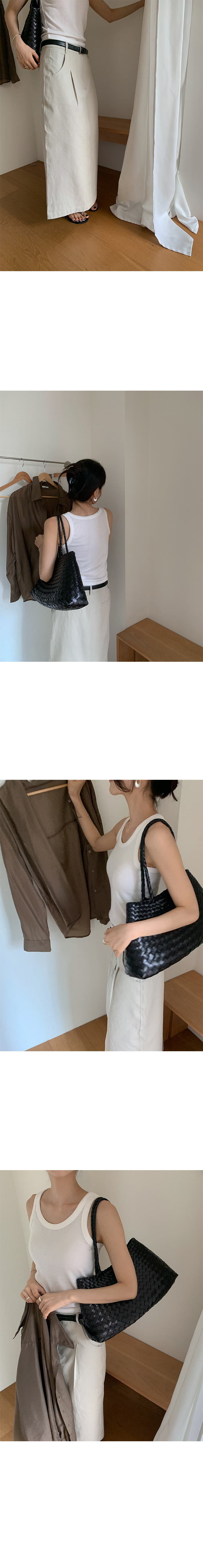 復古俐落挺版棉質直筒長裙-8