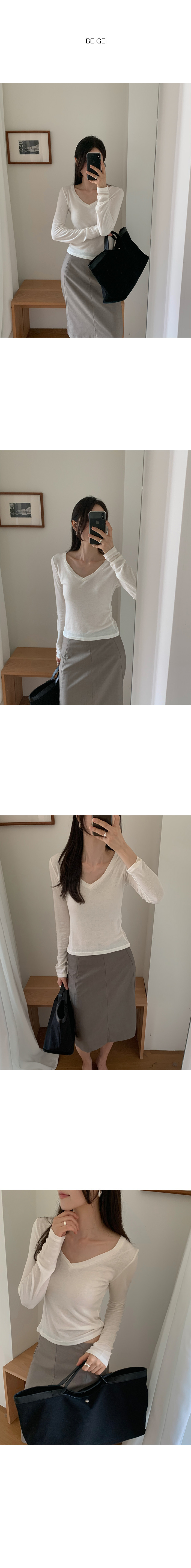 簡約率性低腰切線直筒中長裙