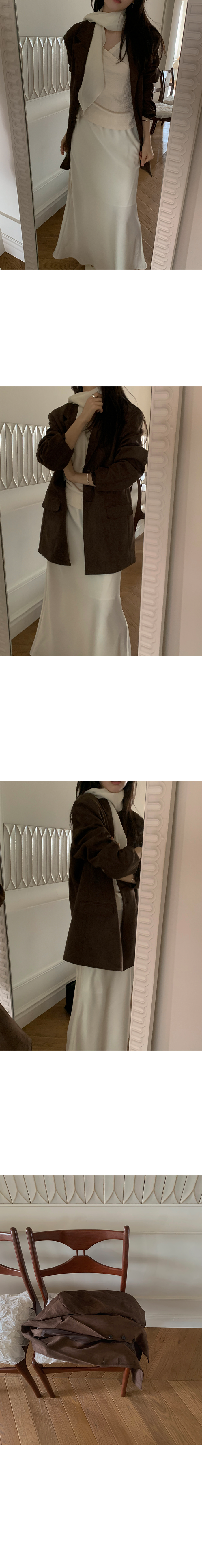 復古廓形麂皮西裝外套