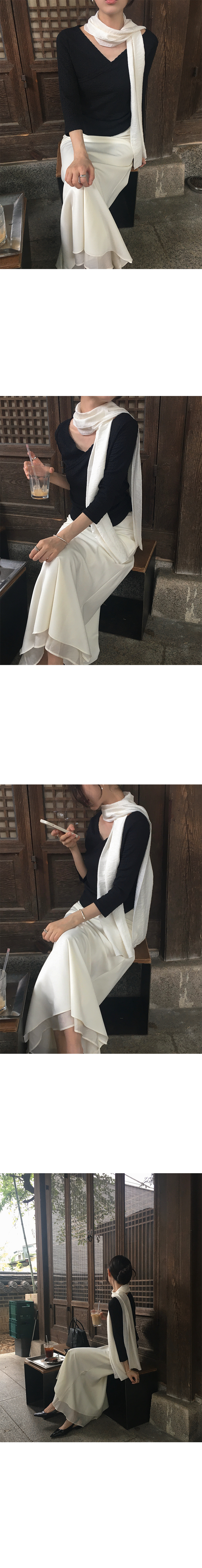 優雅垂墜雙層拼接A字長裙