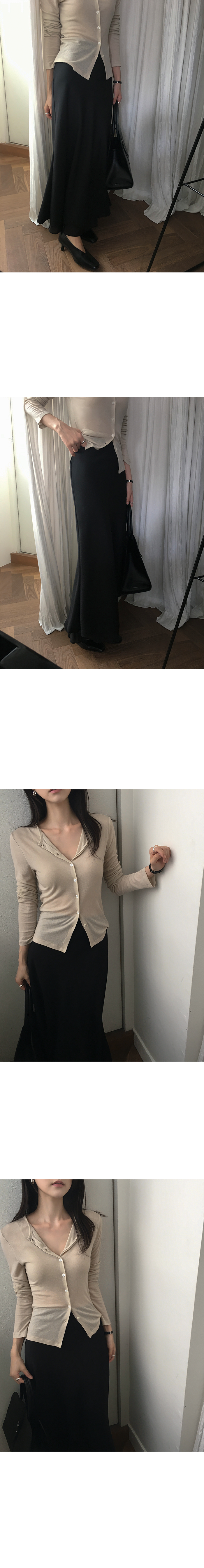 溫柔修身輕薄圓領針織開衫-3