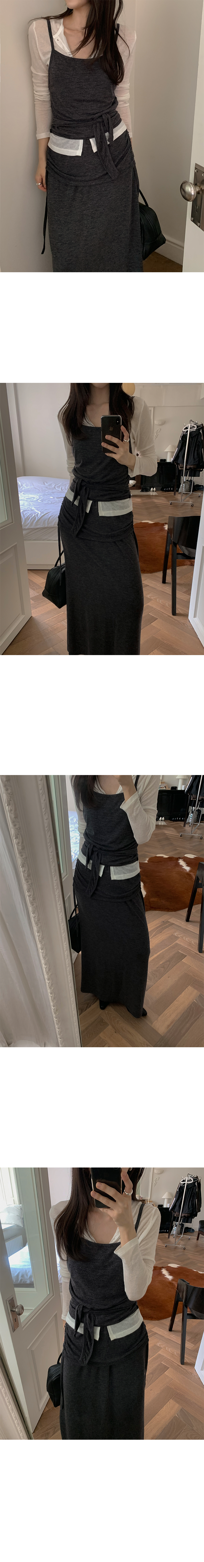 簡約垂墜綁帶裹身馬甲背心