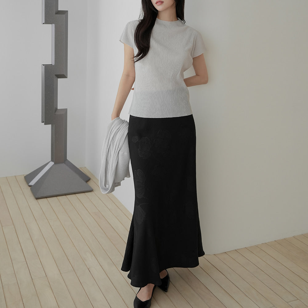 簡約知性細褶小立領開衫三件套
