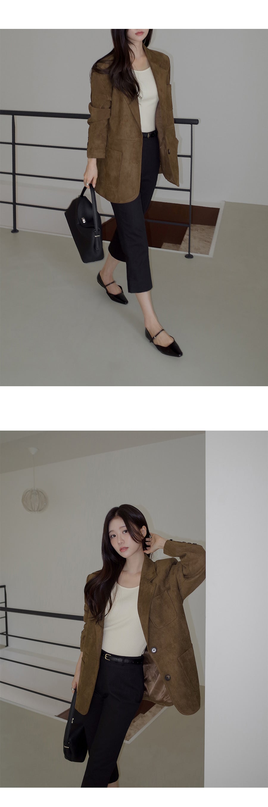 簡約知性細坑條修身針織衫